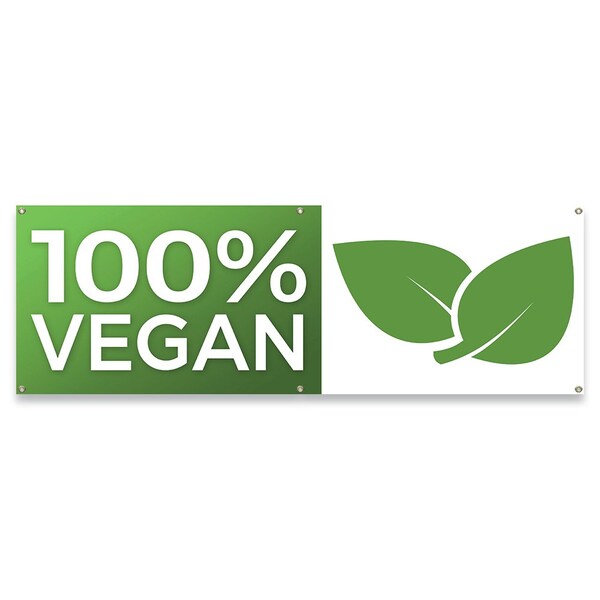 100% Vegan Banner Concession Stand Food Truck Single Sided
